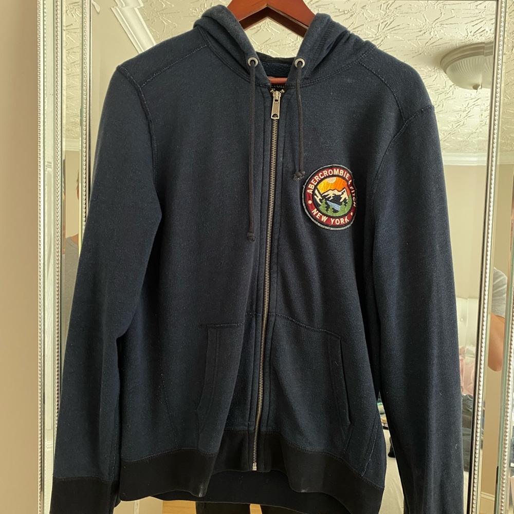 Abercrombie and Fitch Navy blue zip up hoodie